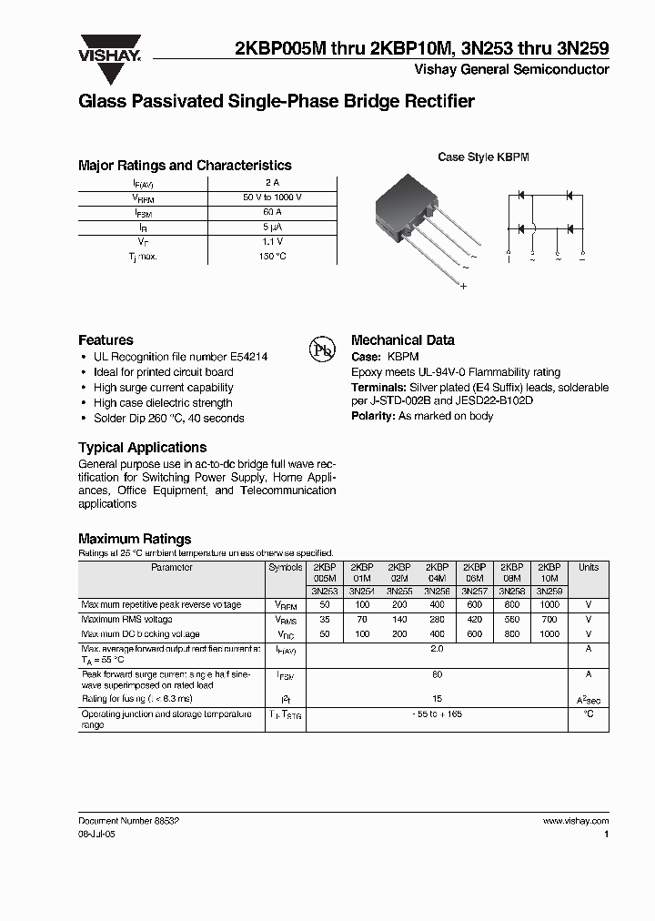 2KBP10M-E3_6628674.PDF Datasheet