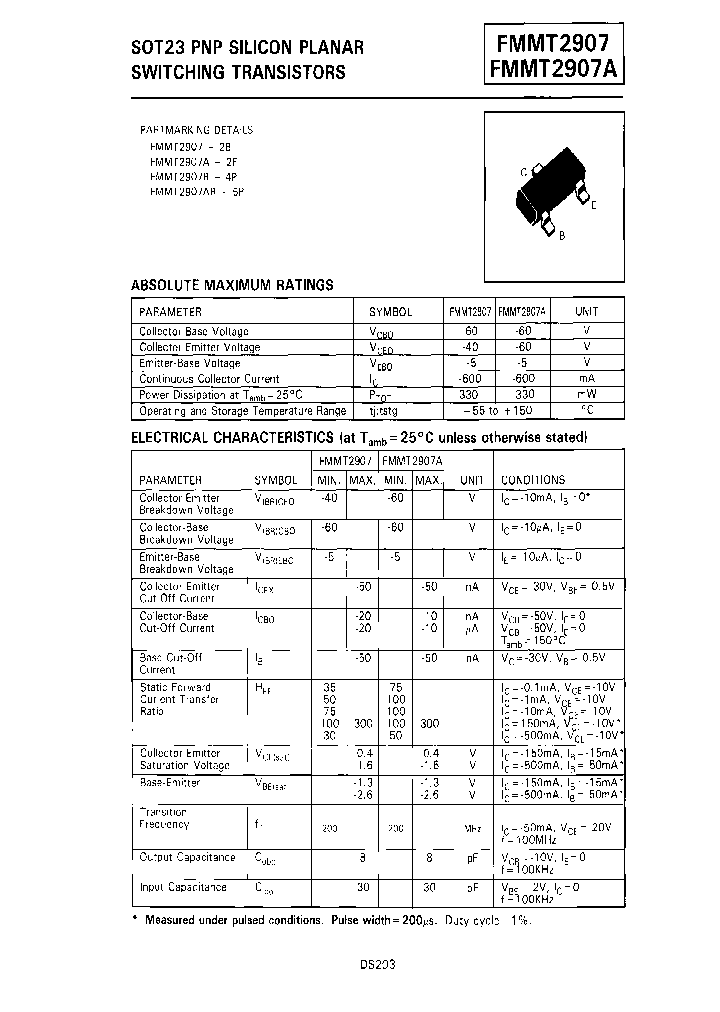 FMMT2907RTA_6635364.PDF Datasheet