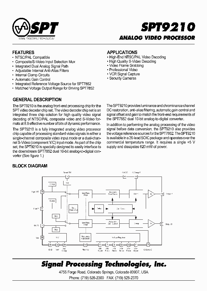 SPT9210SCS_6642457.PDF Datasheet