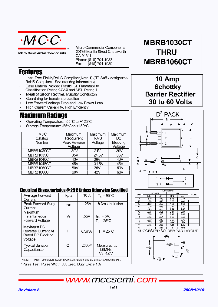 MBRB1030CT-BP_6649564.PDF Datasheet