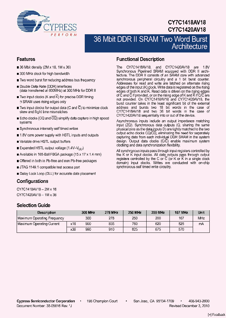 CY7C1418AV18-267BZC_6654491.PDF Datasheet