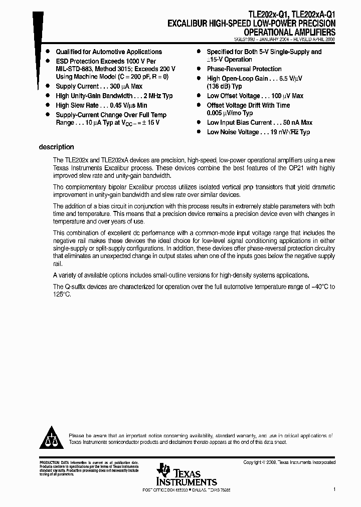 TEXASINSTRUMENTSINC-TLE2022AQDRQ1_6699986.PDF Datasheet