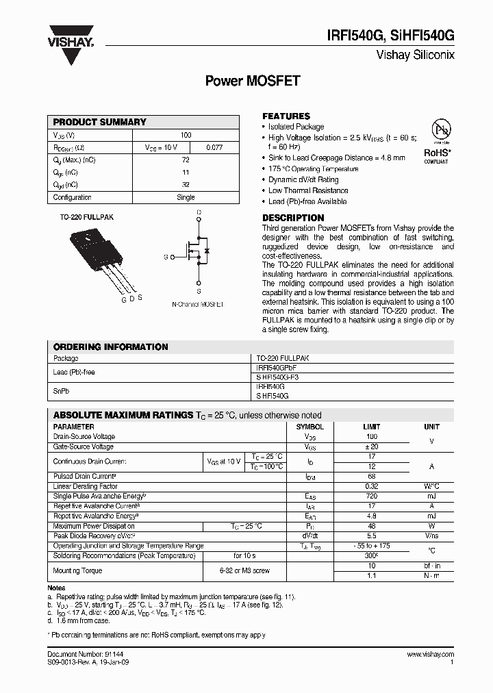 SIHFI540G_6701676.PDF Datasheet