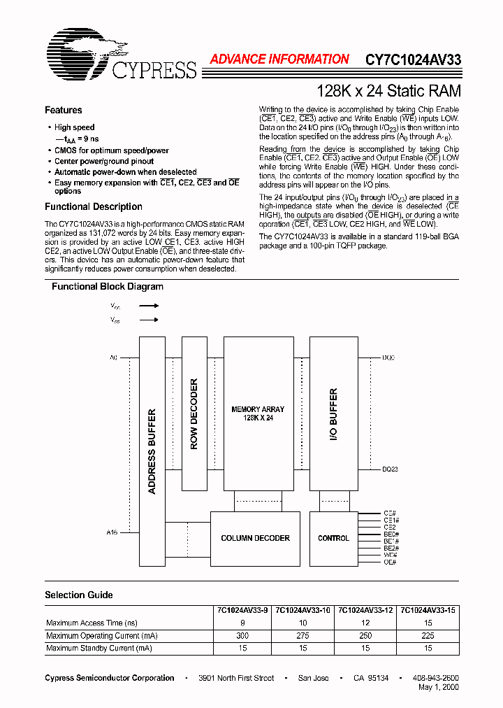 CY7C1024AV33-9BGC_6762496.PDF Datasheet