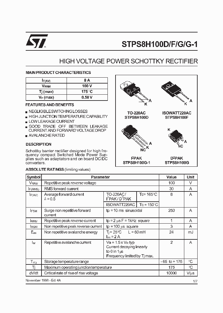 -STPS8H100G_6762980.PDF Datasheet