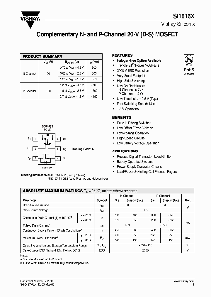 SI1016X-T1-E3_6769459.PDF Datasheet