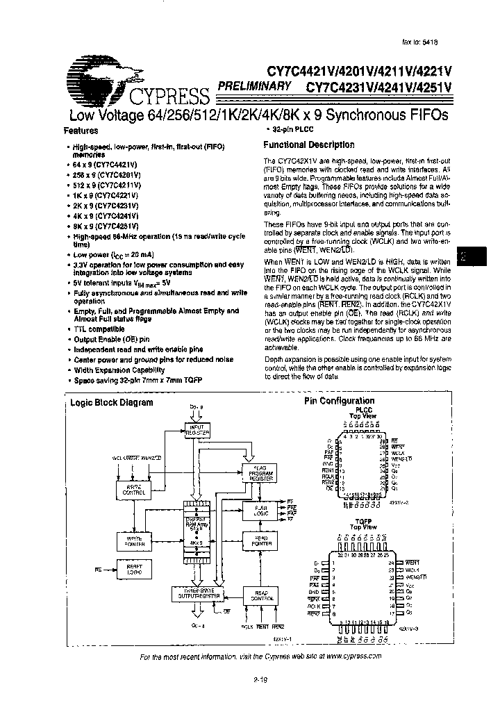 CY7C4221V-35JCR_6769300.PDF Datasheet