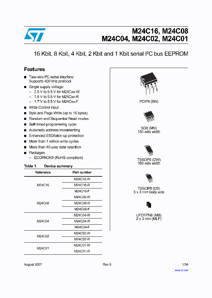 M24C01-RMN3TPS_6772060.PDF Datasheet