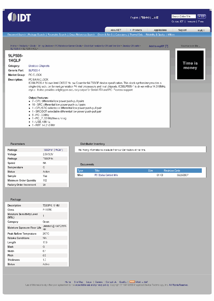 ICS9LP505-1HGLF_6941991.PDF Datasheet