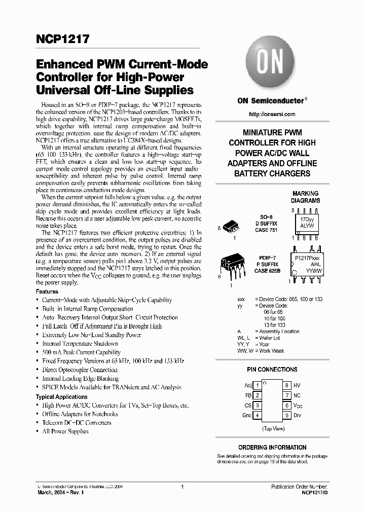 NCP1217D065_6778370.PDF Datasheet