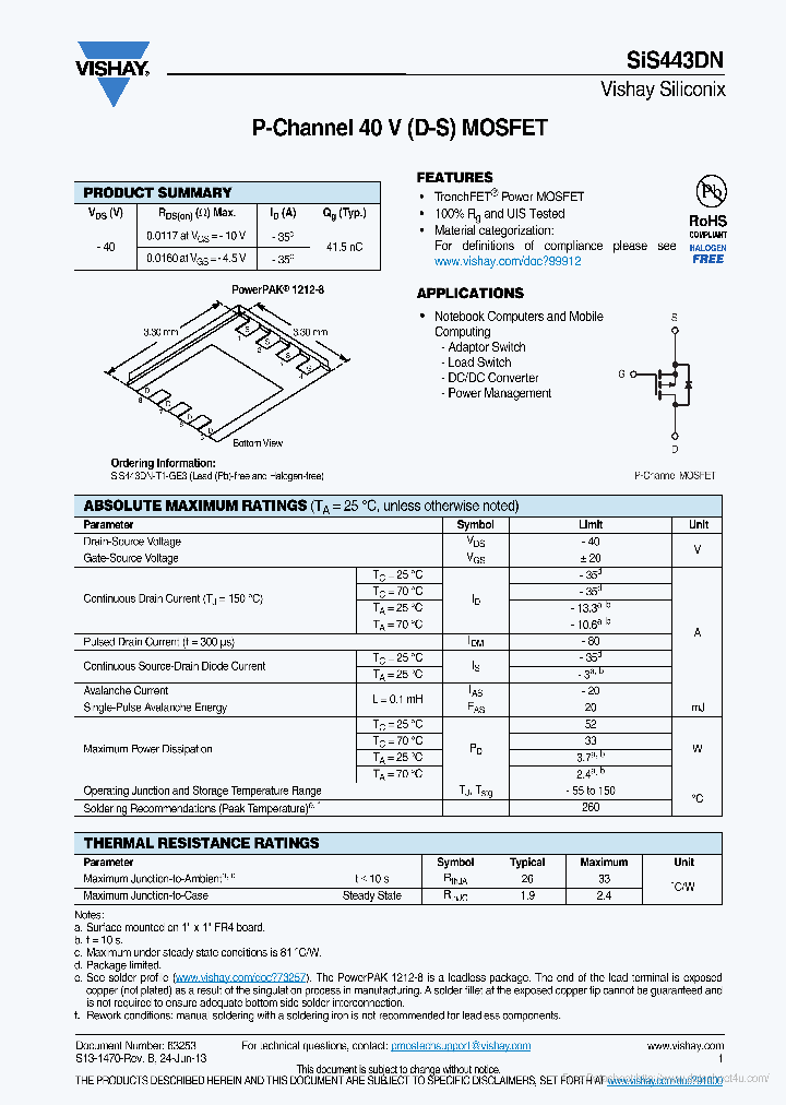 SIS443DN_6945551.PDF Datasheet