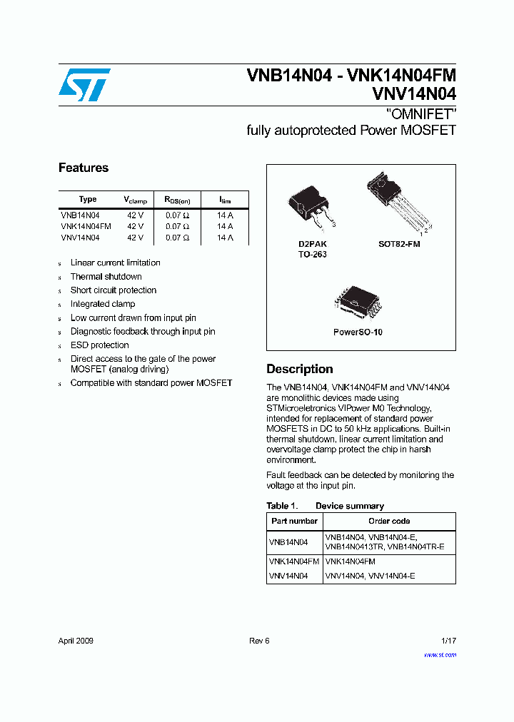 VNB14N04-E_6946869.PDF Datasheet