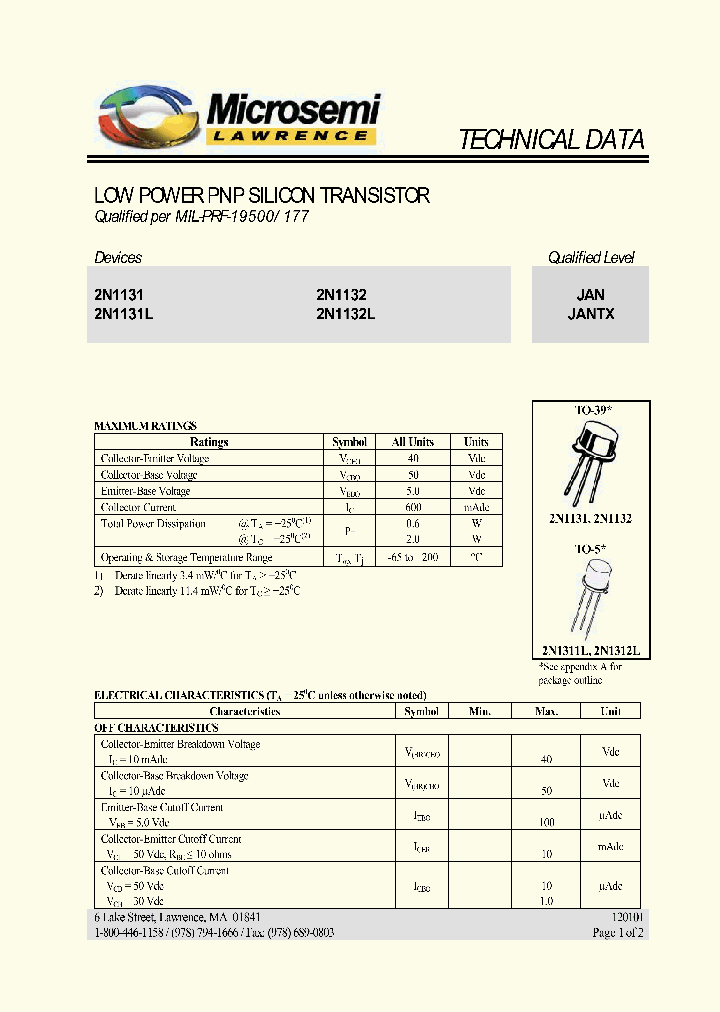 JAN2N1131L_6808998.PDF Datasheet