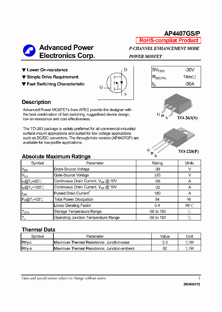 AP4407GS_6816187.PDF Datasheet