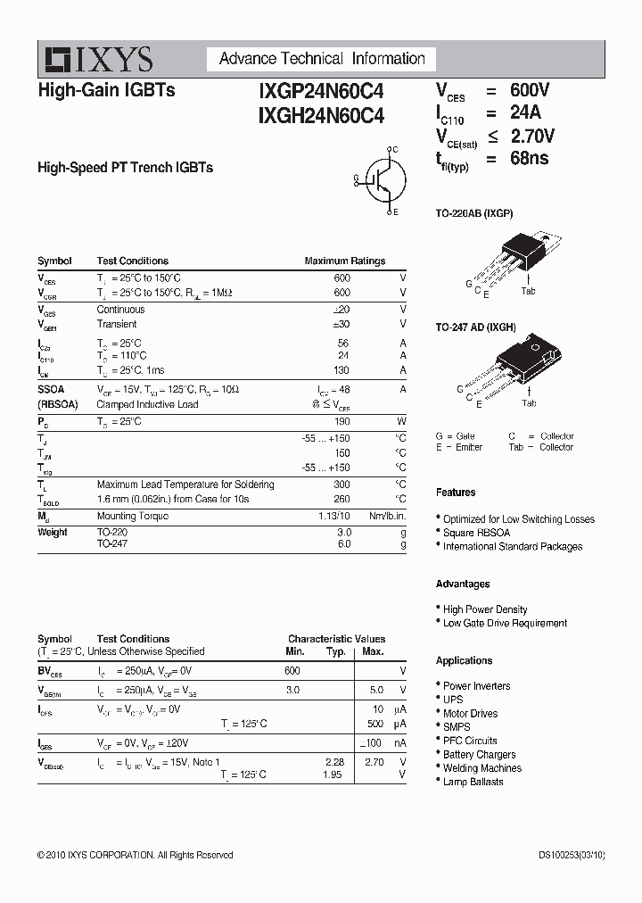 IXGP24N60C4_6817591.PDF Datasheet