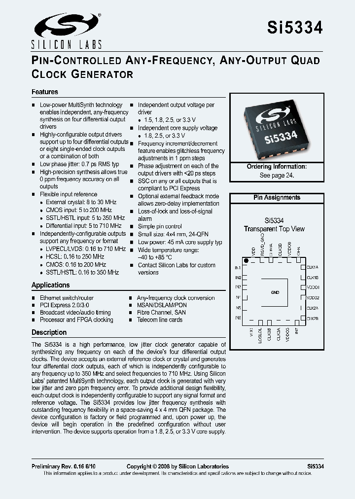 SILICONLABORATORIES-SI5334B-A00124-GMR_6833167.PDF Datasheet