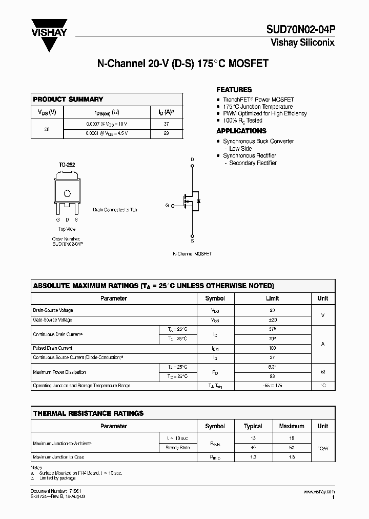 SUD70N02-04P-E3_6832802.PDF Datasheet