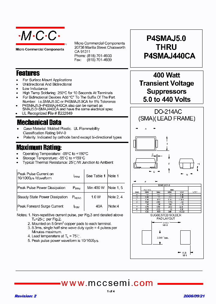 P4SMAJ200A_6841733.PDF Datasheet