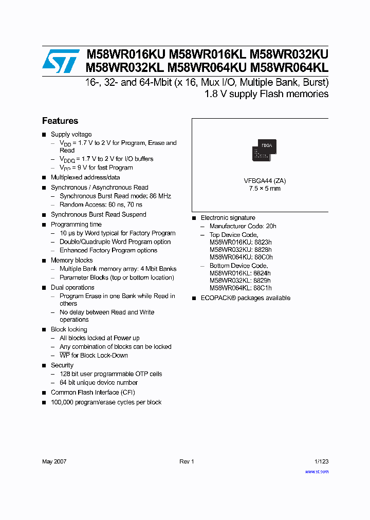 M58WR016KL60ZA6E_6850511.PDF Datasheet