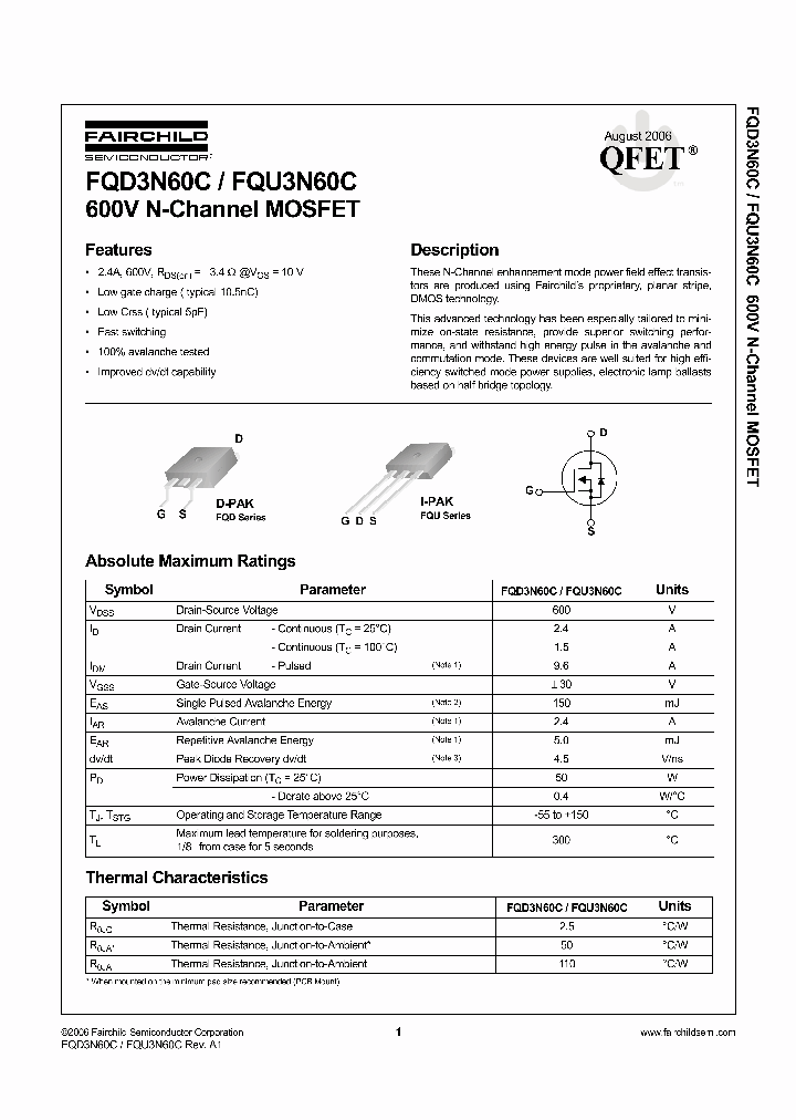 FQD3N60CTM_6929819.PDF Datasheet