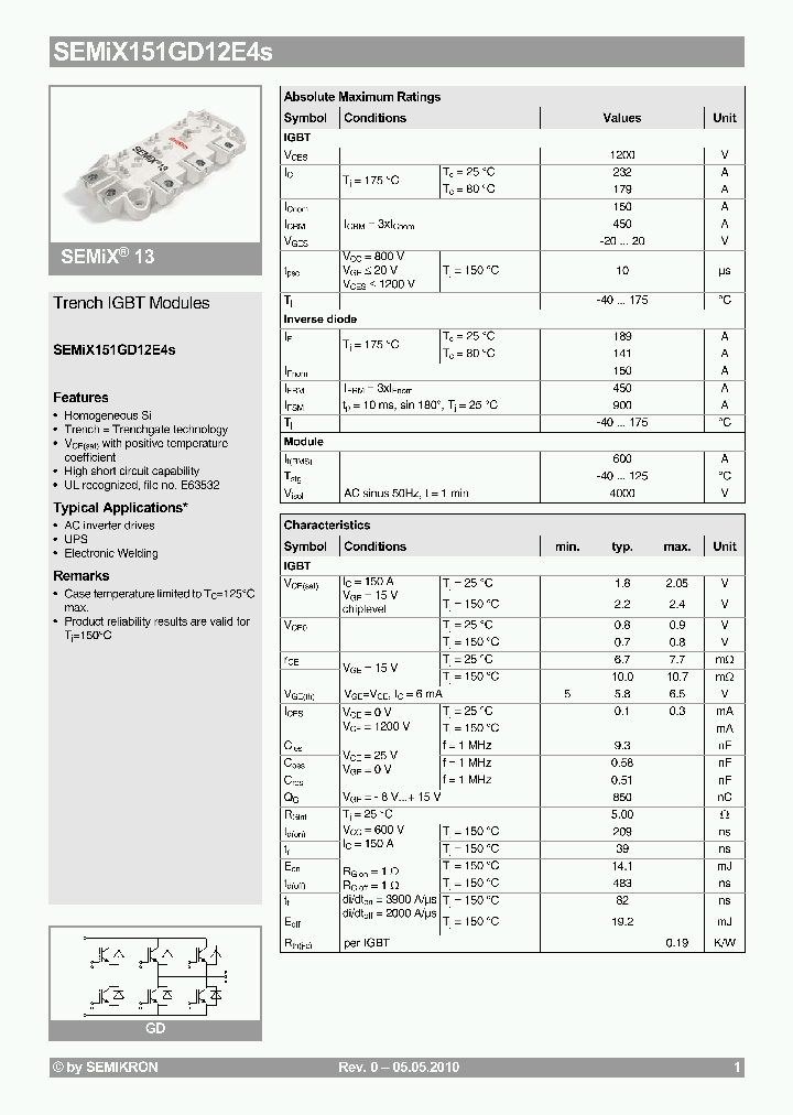 SEMIX151GD12E4S10_6962311.PDF Datasheet