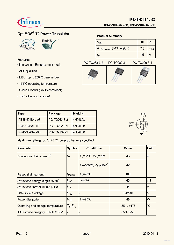 IPI45N04S4L-08_6975937.PDF Datasheet