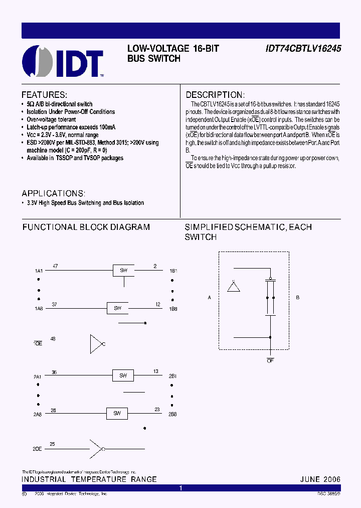 IDT74CBTLV16245PFG8_6976087.PDF Datasheet