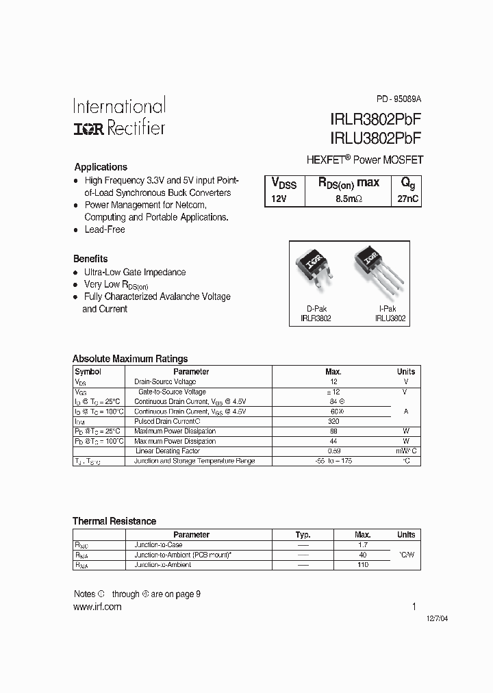 IRLR3802TRPBF_6981330.PDF Datasheet