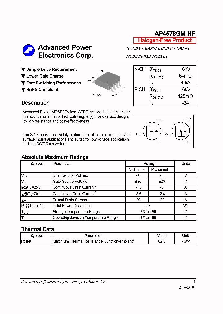 AP4578GM-HF_6993694.PDF Datasheet