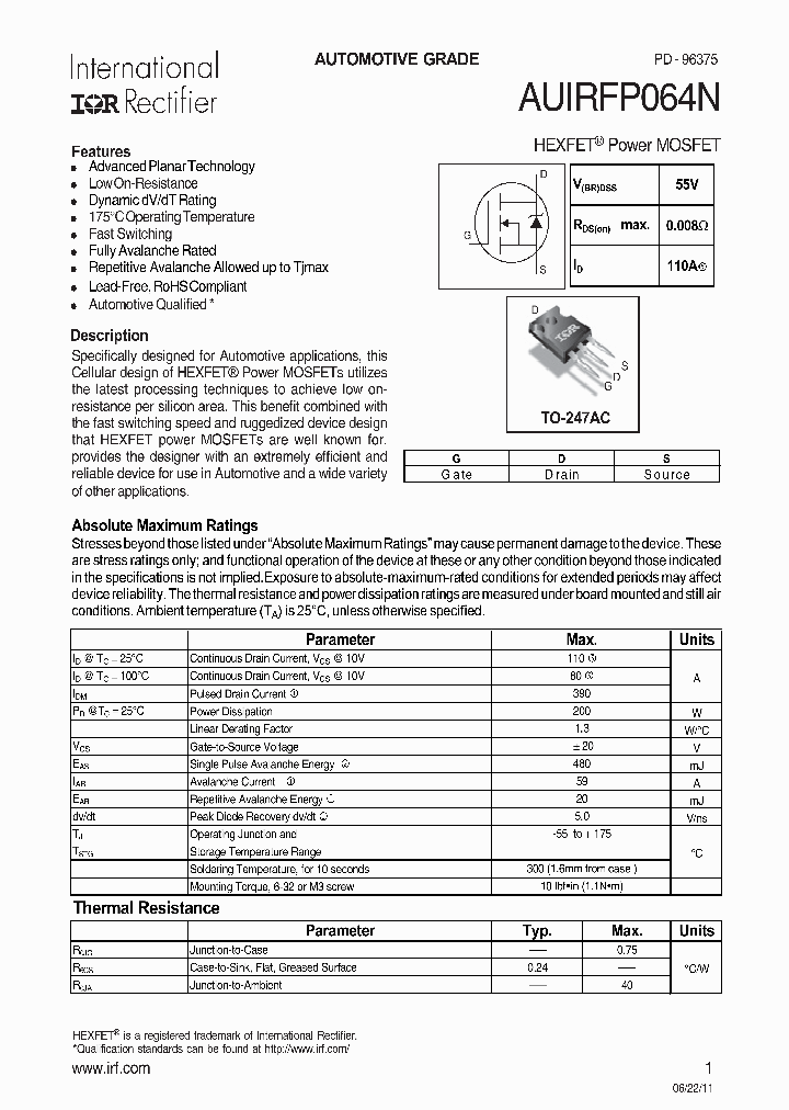 AUIRFP064N_6997933.PDF Datasheet