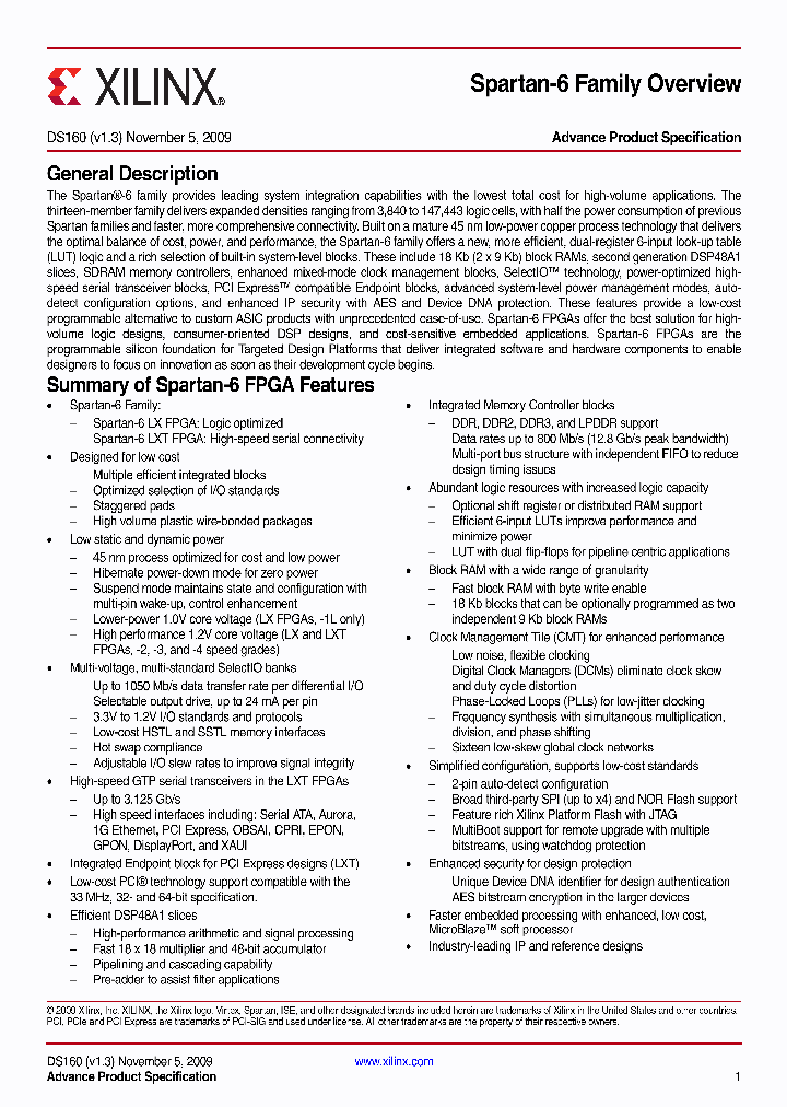 XC6SLX16-L1CSG324C_7000115.PDF Datasheet