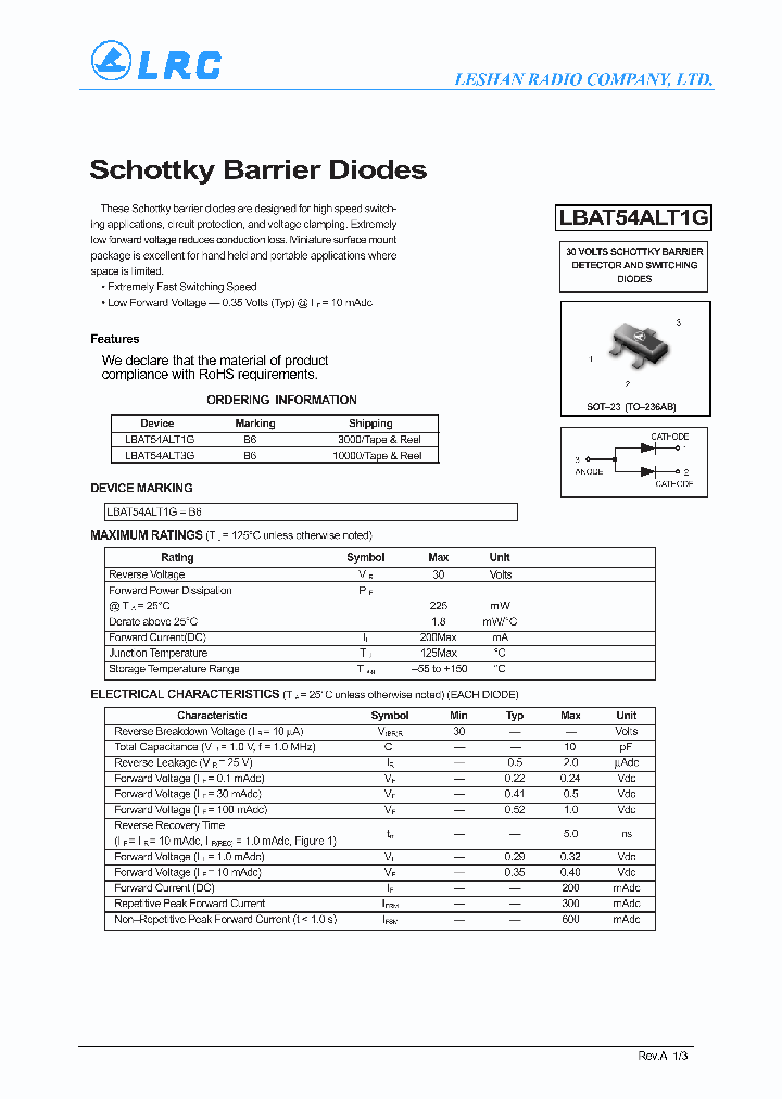 LBAT54ALT3G_7012355.PDF Datasheet