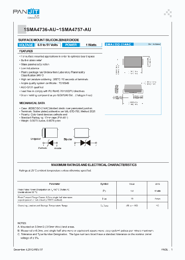 1SMA4751-AU_7044536.PDF Datasheet