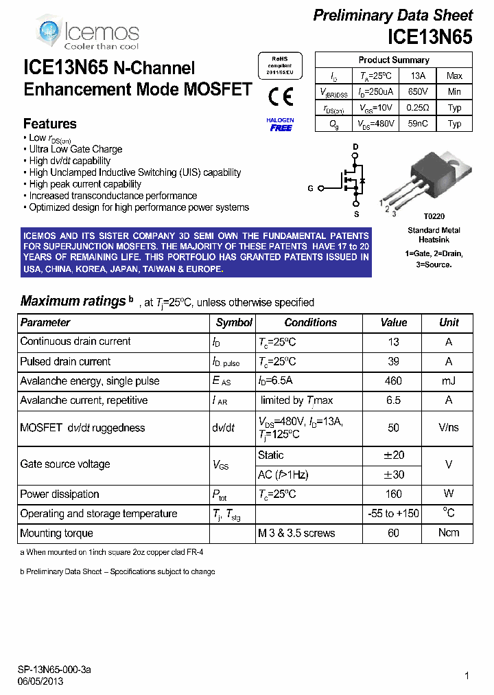 ICE13N65_7049021.PDF Datasheet