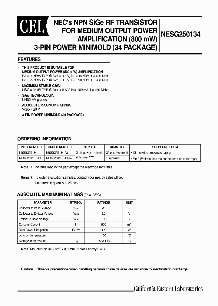 NESG250134-T1-AZ-FB_7052426.PDF Datasheet