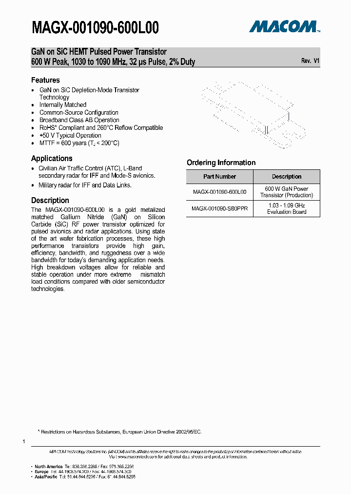 MAGX-001090-600L00_7077652.PDF Datasheet