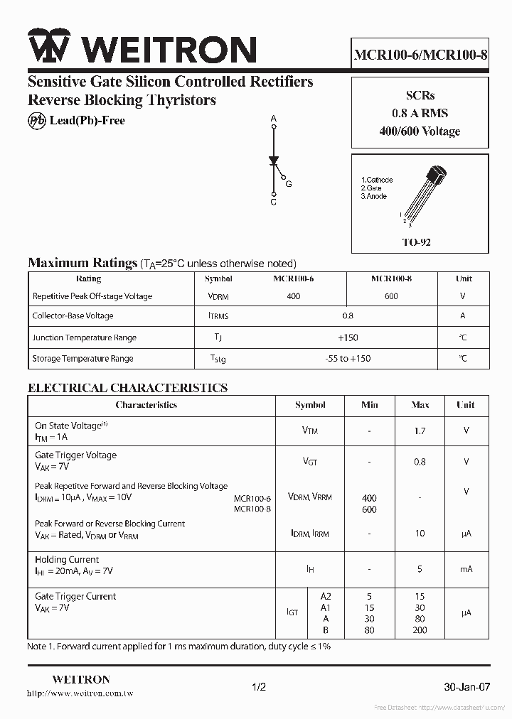 MCR100-6_7088828.PDF Datasheet