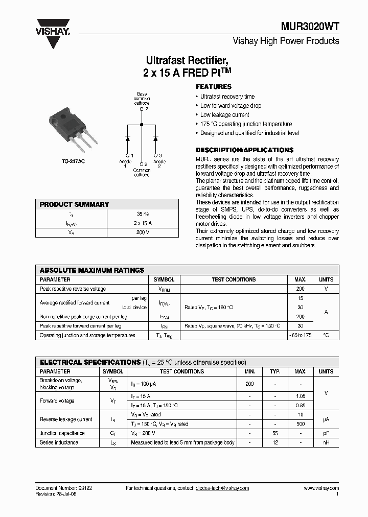 MUR3020WT_7095017.PDF Datasheet