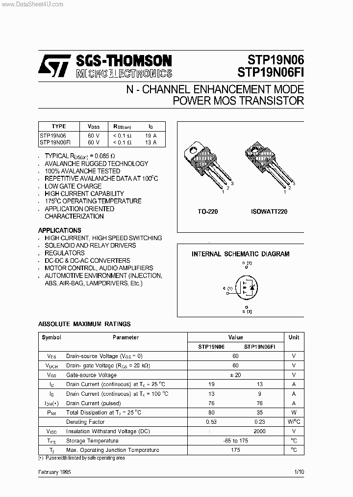STP19N06_7113694.PDF Datasheet