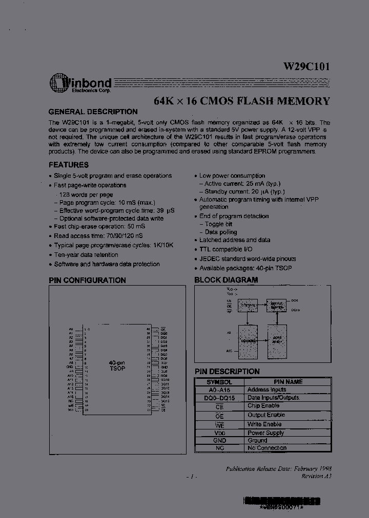 W29C101Q-90B_7138961.PDF Datasheet