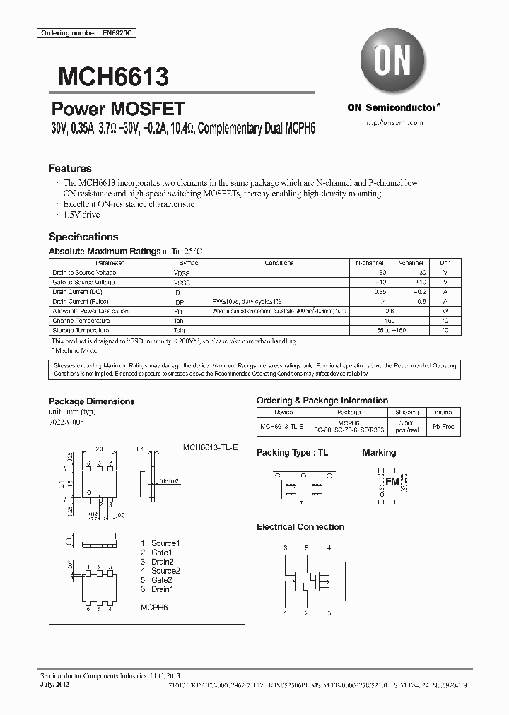 MCH6613-TL-E_7148655.PDF Datasheet