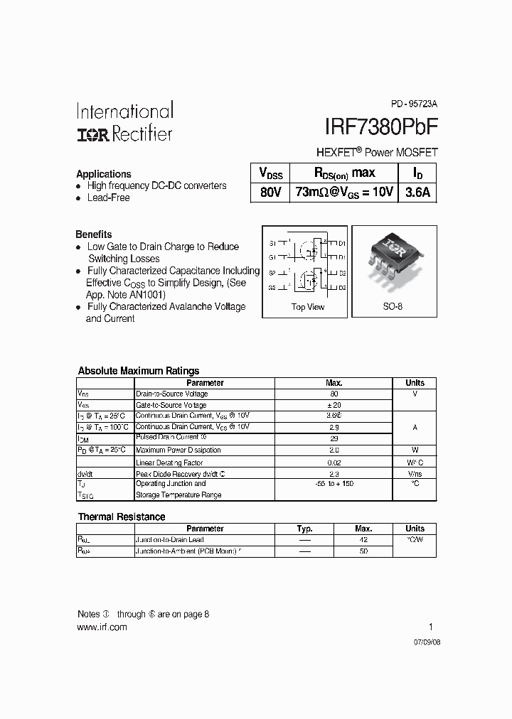 IRF7380PBF_7149586.PDF Datasheet