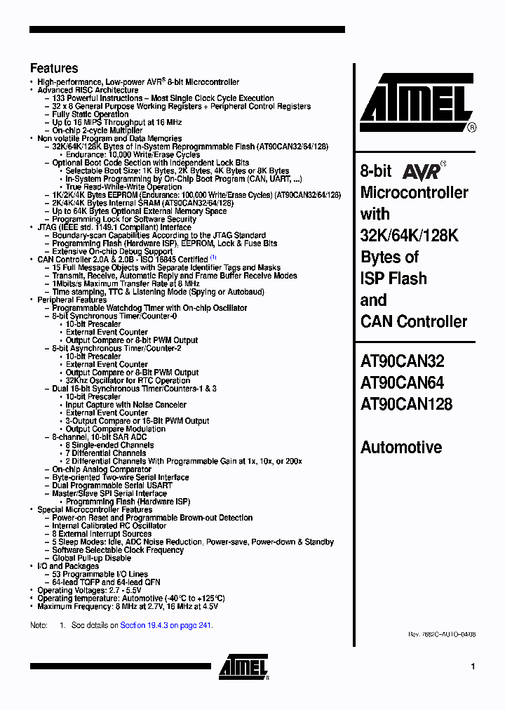 AT90CAN128-15AT1_7155200.PDF Datasheet