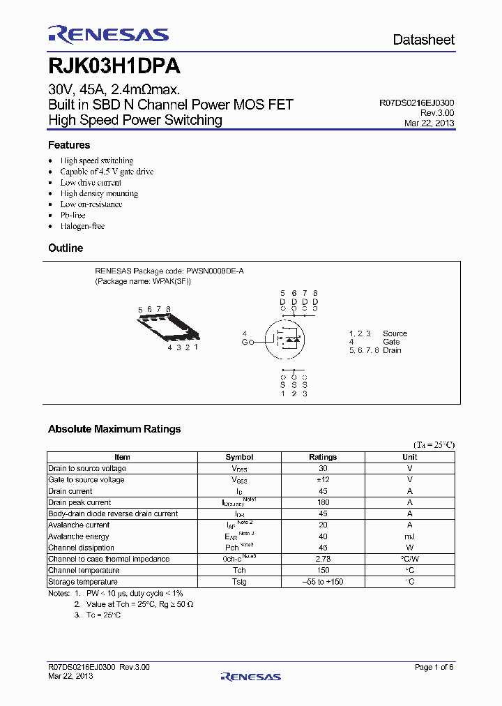 RJK03H1DPA_7222358.PDF Datasheet