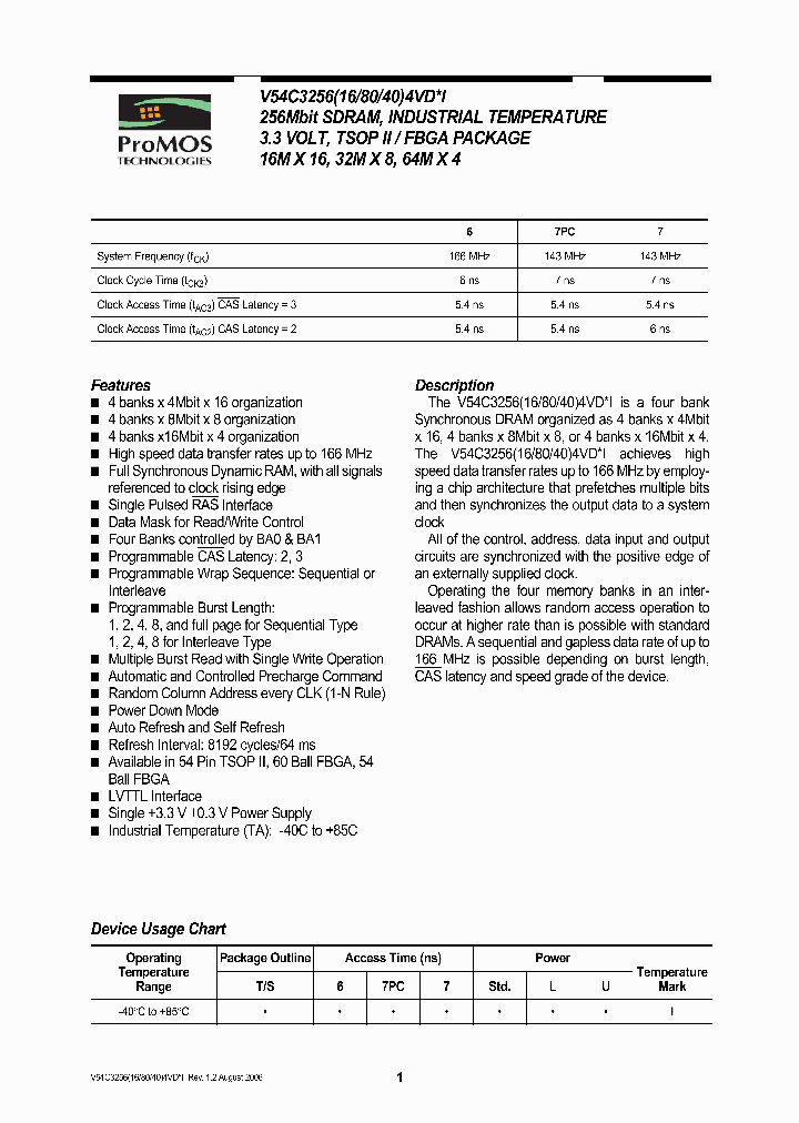 V54C3256164VDUF6I_7226818.PDF Datasheet