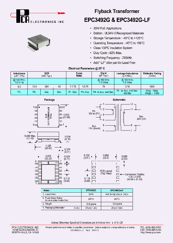 EPC3492G-LF_7227759.PDF Datasheet