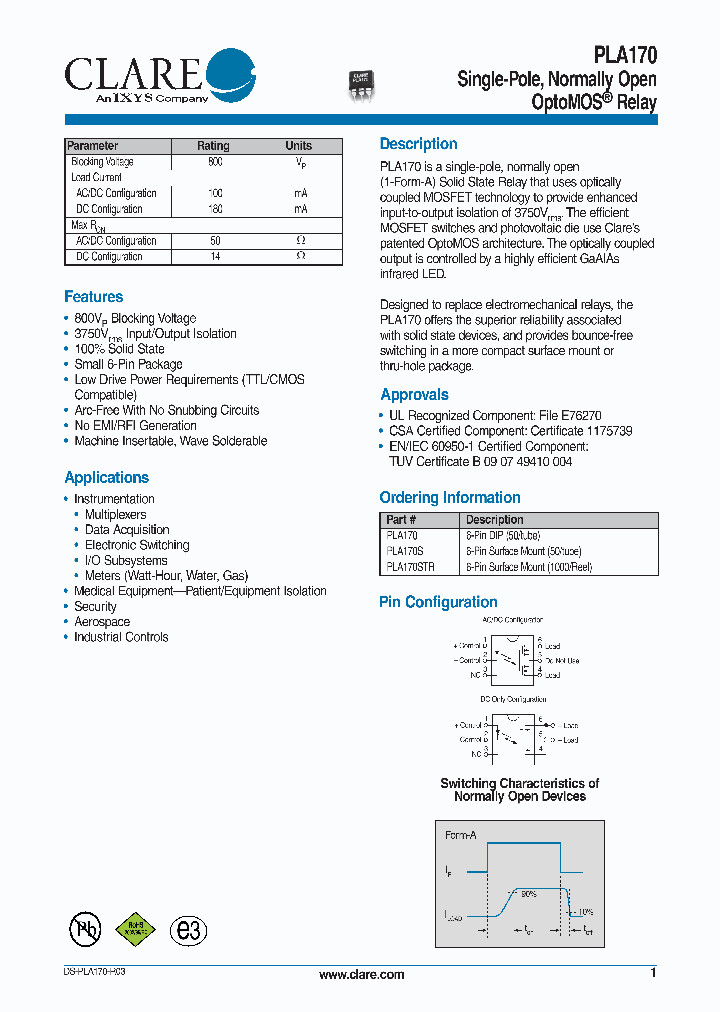 PLA170_7241598.PDF Datasheet