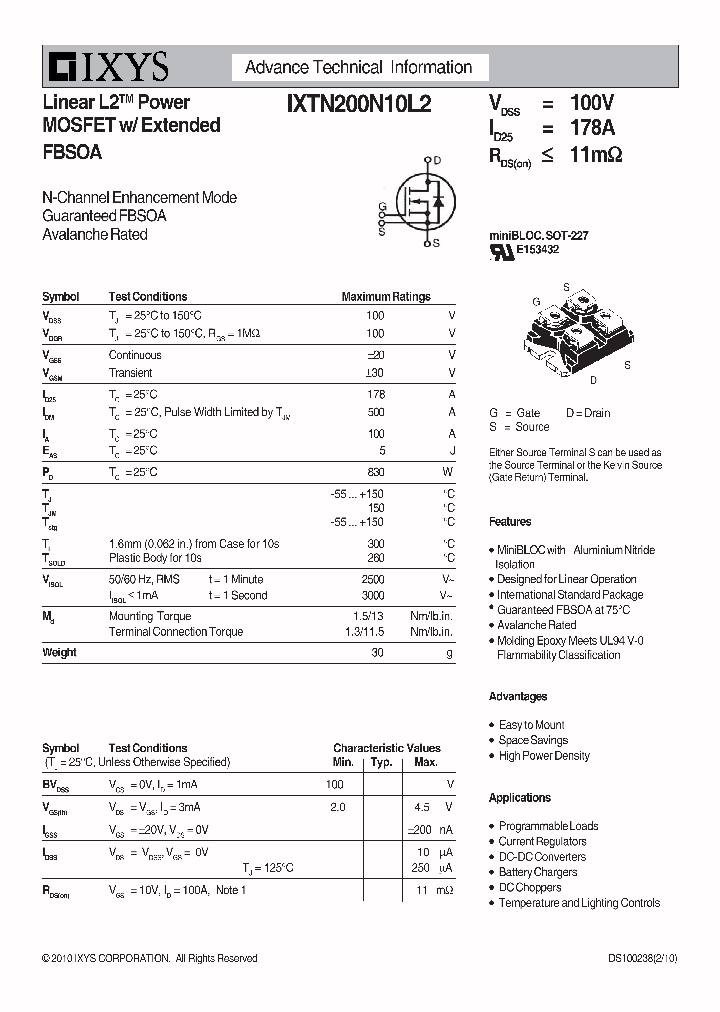 IXTN200N10L2_7245103.PDF Datasheet