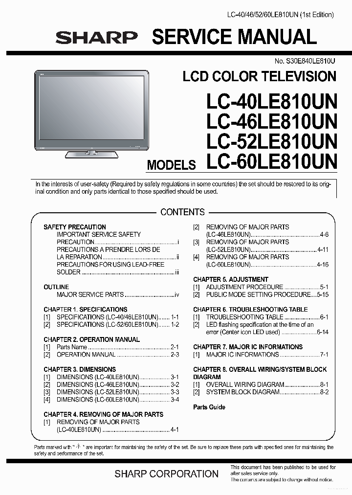 LC-40LE810UN_7247228.PDF Datasheet