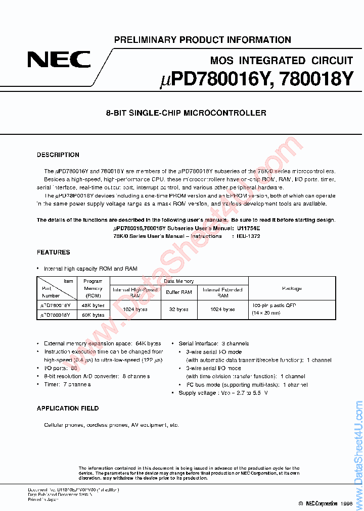 UPD780018Y_7259901.PDF Datasheet